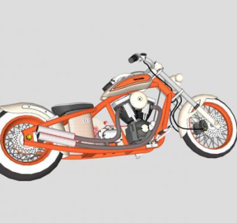 哈雷摩托车车辆SU模型下载_sketchup草图大师SKP模型