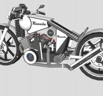 骑式摩托车车辆SU模型下载_sketchup草图大师SKP模型