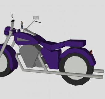紫色街车车辆SU模型下载_sketchup草图大师SKP模型