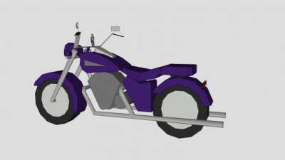 紫色街车车辆SU模型下载_sketchup草图大师SKP模型