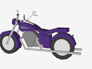 紫色街车车辆SU模型下载_sketchup草图大师SKP模型