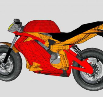 川崎ER-6忍者摩托车SU模型下载_sketchup草图大师SKP模型