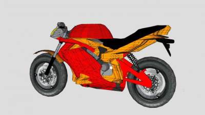 川崎ER-6忍者摩托车SU模型下载_sketchup草图大师SKP模型