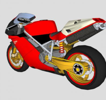 杜卡迪998摩托车SU模型下载_sketchup草图大师SKP模型