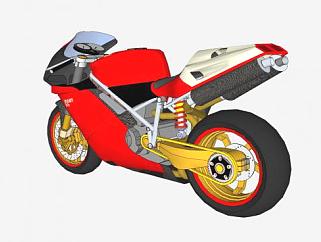 杜卡迪998摩托车SU模型下载_sketchup草图大师SKP模型