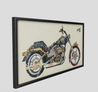 画框艺术摩托车SU模型下载_sketchup草图大师SKP模型