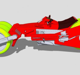 未来式科幻摩托车SU模型下载_sketchup草图大师SKP模型