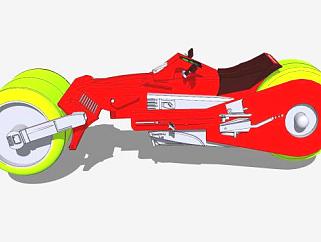 未来式科幻摩托车SU模型下载_sketchup草图大师SKP模型