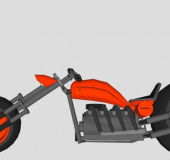 嬉皮摩托车SU模型下载_sketchup草图大师SKP模型