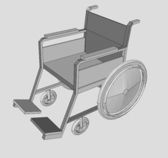 医疗轮椅SU模型下载_sketchup草图大师SKP模型