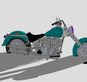 哈雷定制版摩托车SU模型下载_sketchup草图大师SKP模型