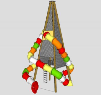 金字塔游乐滑梯SU模型下载_sketchup草图大师SKP模型