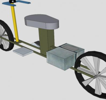 汽油踏板车车辆SU模型下载_sketchup草图大师SKP模型