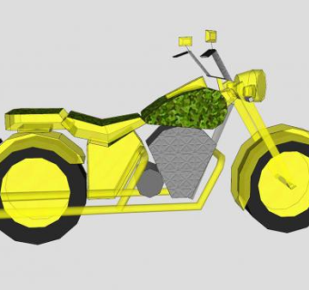 黄色迷彩机动车SU模型下载_sketchup草图大师SKP模型