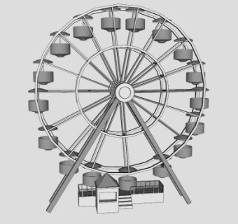 游乐设备摩天轮SU模型下载_sketchup草图大师SKP模型
