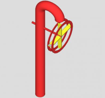 水上公园元素水轮SU模型下载_sketchup草图大师SKP模型