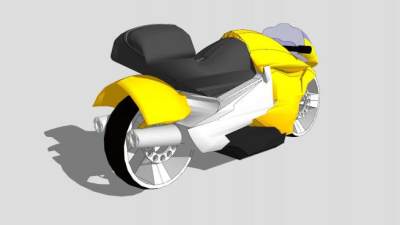 概念竞速黄色摩托赛车SU模型下载_sketchup草图大师SKP模型