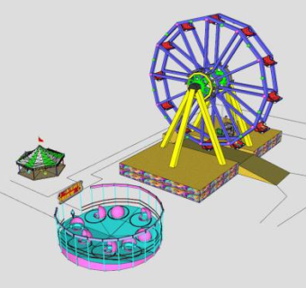 游乐园设备SU模型下载_sketchup草图大师SKP模型