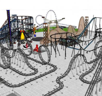游乐园轨道设备SU模型下载_sketchup草图大师SKP模型