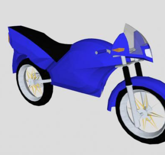 蓝色摩托车跑车SU模型下载_sketchup草图大师SKP模型