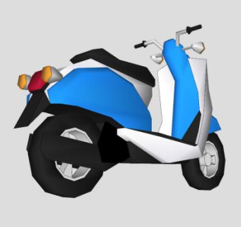 踏板式两轮轻便摩托车SU模型下载_sketchup草图大师SKP模型