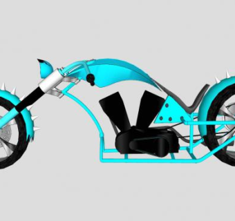 美式狼牙街车SU模型下载_sketchup草图大师SKP模型