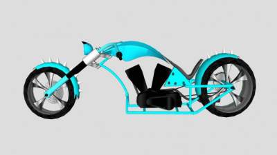 美式狼牙街车SU模型下载_sketchup草图大师SKP模型