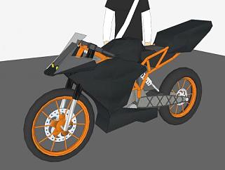 RC125型KTM<em>摩托车</em>SU模型下载_sketchup草图大师SKP模型