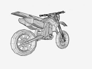 越野摩托车三维草图SU模型下载_sketchup草图大师SKP模型