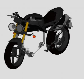 凯旋黑色摩托车SU模型下载_sketchup草图大师SKP模型