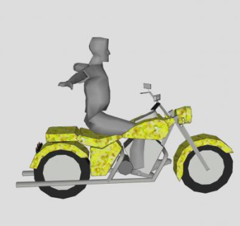 黄色街车车辆SU模型下载_sketchup草图大师SKP模型
