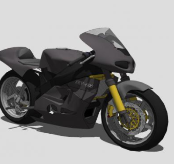 竞速REV摩托车SU模型下载_sketchup草图大师SKP模型