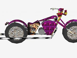 哈雷戴维森创意摩托车SU模型下载_sketchup草图大师SKP模型