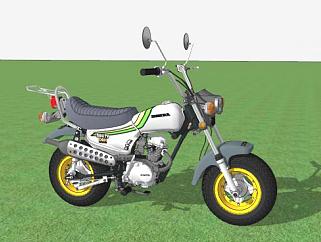 <em>本田</em>CY50摩托车SU模型下载_sketchup草图大师SKP模型