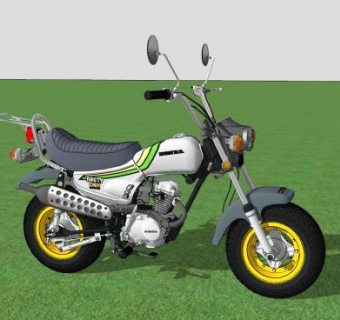 本田CY50摩托车SU模型下载_sketchup草图大师SKP模型