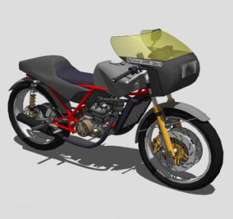 B400摩托车跑车SU模型下载_sketchup草图大师SKP模型