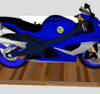 深蓝色重机车SU模型下载_sketchup草图大师SKP模型