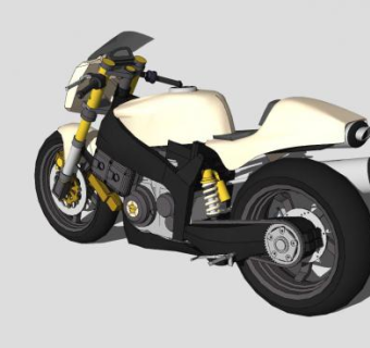 双排气摩托车跑车SU模型下载_sketchup草图大师SKP模型
