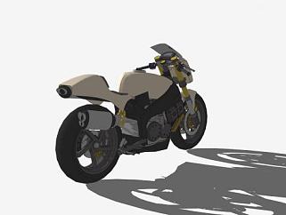 运动摩托车SU模型下载_sketchup草图大师SKP模型