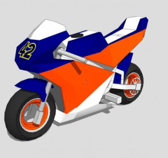 50cc迷你摩托车SU模型下载_sketchup草图大师SKP模型