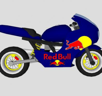 红牛小型机车SU模型下载_sketchup草图大师SKP模型