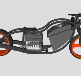 赛车超级摩托车构造SU模型下载_sketchup草图大师SKP模型