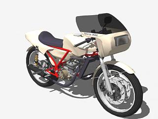 400cc摩托车跑车SU模型下载_sketchup草图大师SKP模型