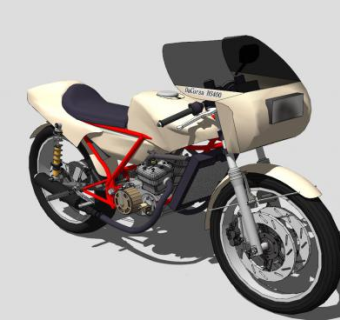 400cc摩托车跑车SU模型下载_sketchup草图大师SKP模型