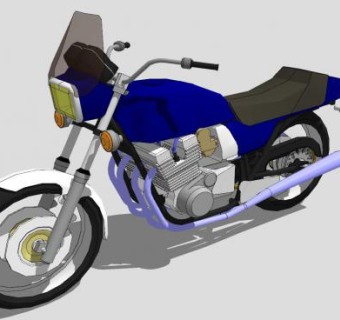 铃木GSX750E摩托车SU模型下载_sketchup草图大师SKP模型