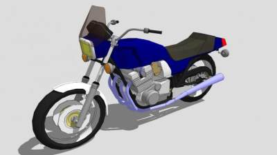 铃木GSX750E摩托车SU模型下载_sketchup草图大师SKP模型