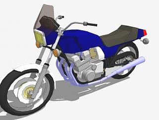 铃木GSX750E摩托车SU模型下载_sketchup草图大师SKP模型