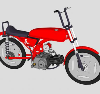 本田z50摩托车SU模型下载_sketchup草图大师SKP模型