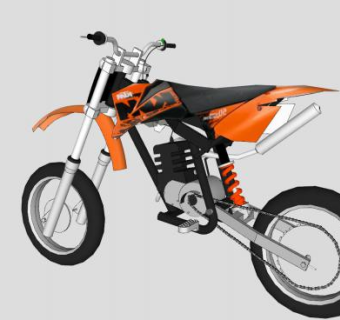 KTM50越野摩托车SU模型下载_sketchup草图大师SKP模型