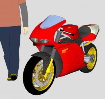 杜卡迪998S最终纪念版摩托车SU模型下载_sketchup草图大师SKP模型